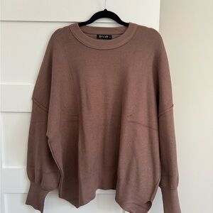 Elegant Brown Crew Neck Sweater